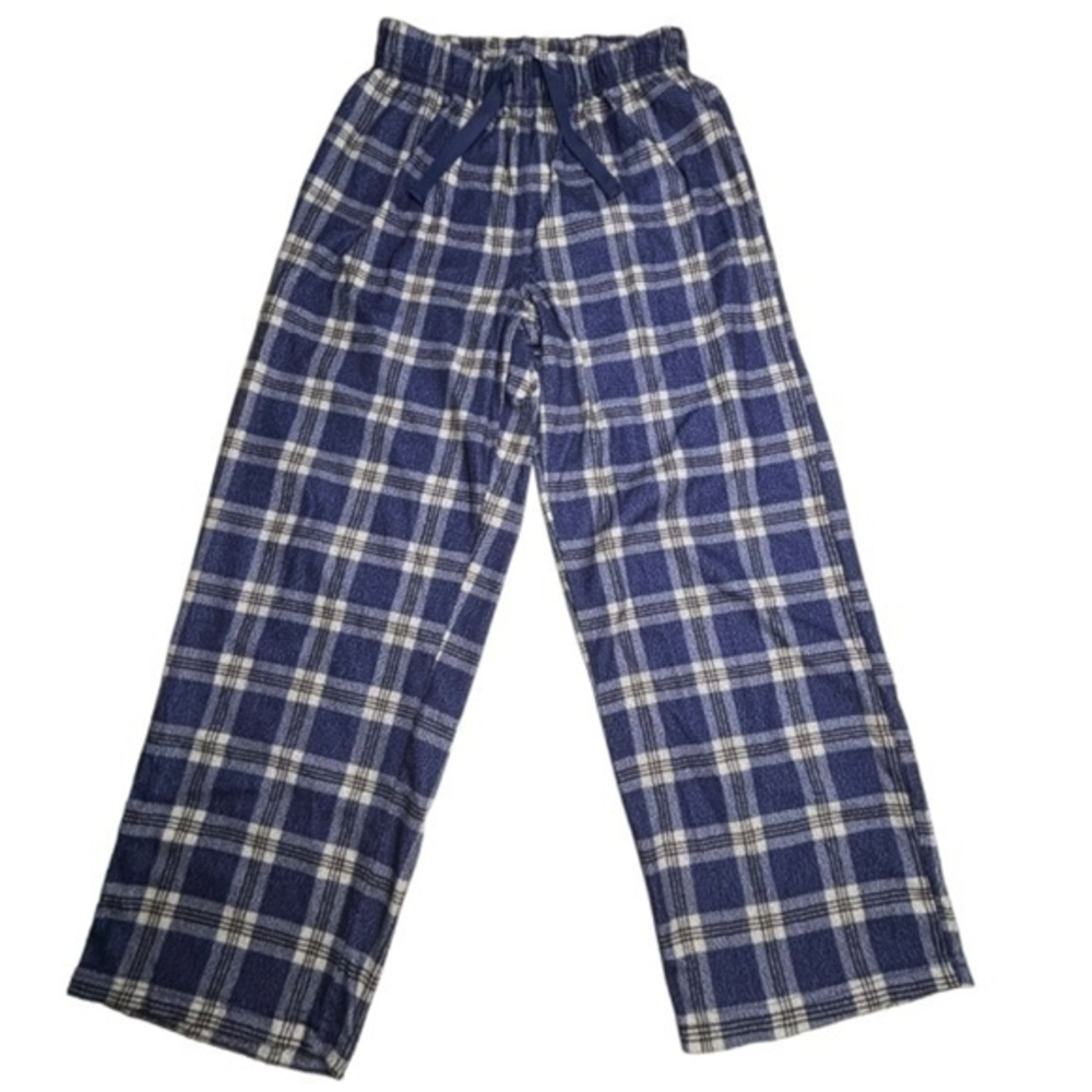 Greendog Boys Pajama Pant Bottoms Size 10 12 Blue and Gray Plaid